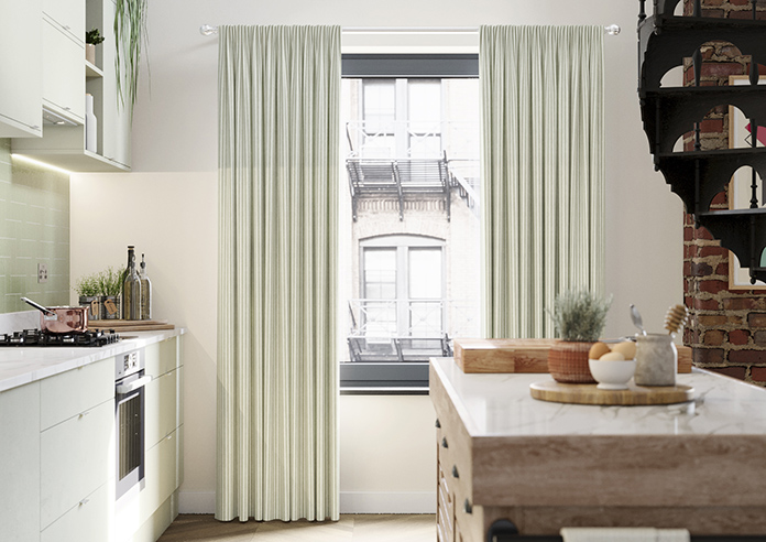 Emily Bond Oscar Stripe, Sage - Made to Measure Curtains - Image 3
